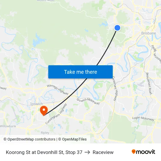 Koorong St at Devonhill St, Stop 37 to Raceview map