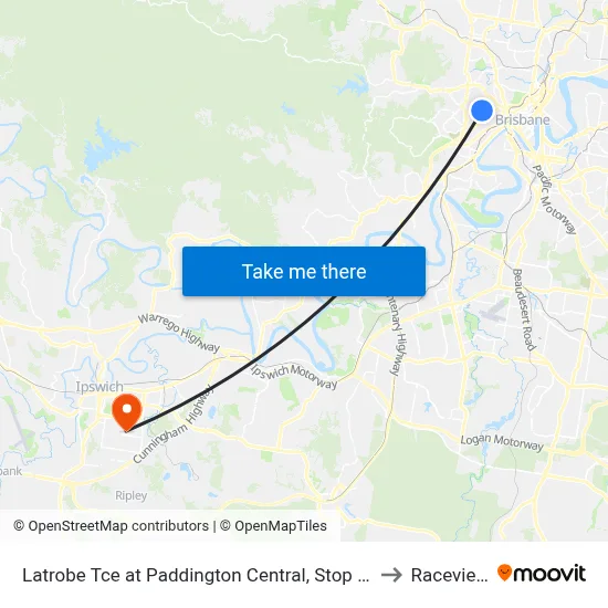 Latrobe Tce at Paddington Central, Stop 10 to Raceview map