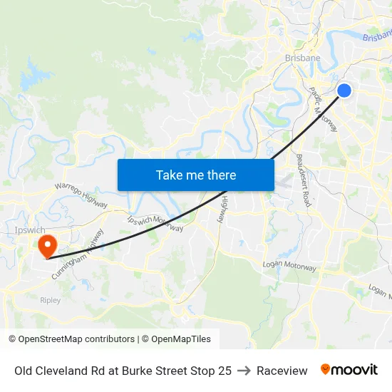 Old Cleveland Rd at Burke Street Stop 25 to Raceview map