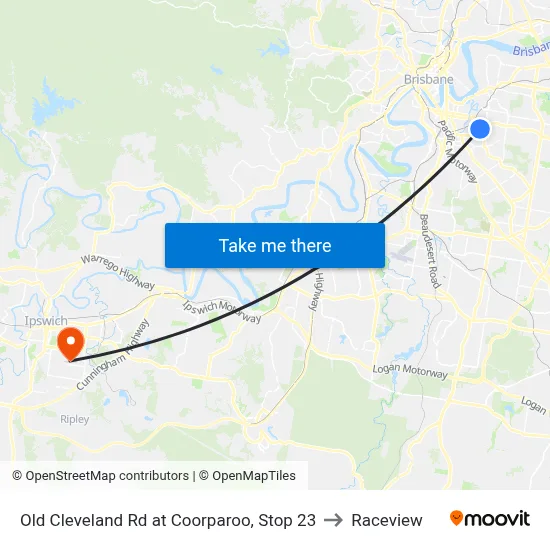 Old Cleveland Rd at Coorparoo, Stop 23 to Raceview map