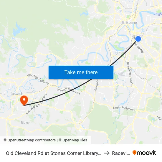 Old Cleveland Rd at Stones Corner Library, Stop 17 to Raceview map