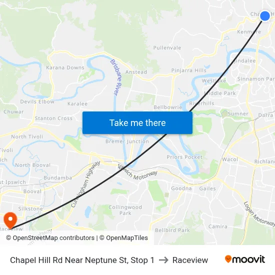 Chapel Hill Rd Near Neptune St, Stop 1 to Raceview map