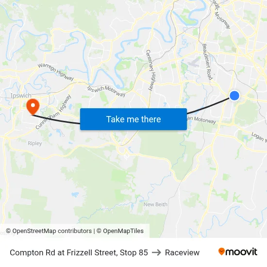 Compton Rd at Frizzell Street, Stop 85 to Raceview map
