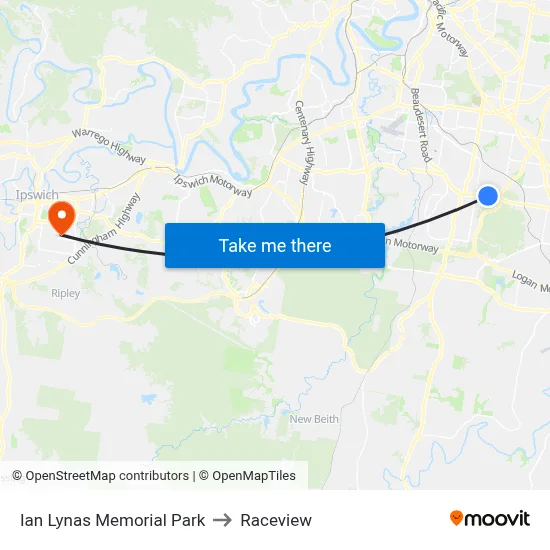 Ian Lynas Memorial Park to Raceview map