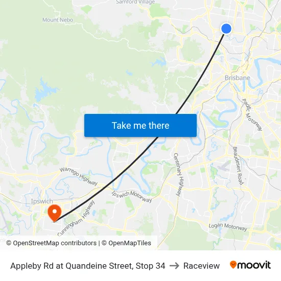 Appleby Rd at Quandeine Street, Stop 34 to Raceview map