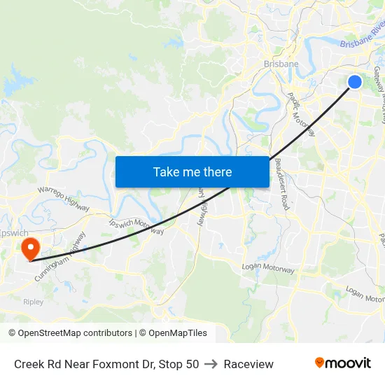 Creek Rd Near Foxmont Dr, Stop 50 to Raceview map