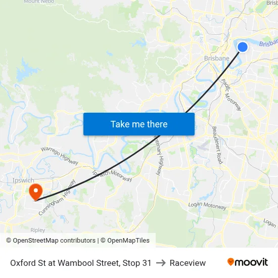 Oxford St at Wambool Street, Stop 31 to Raceview map