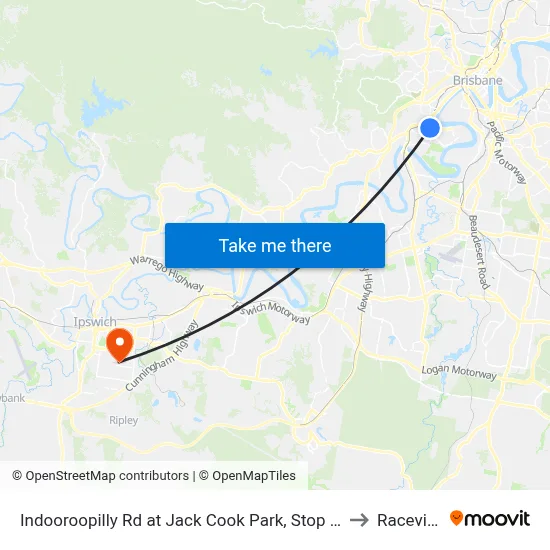 Indooroopilly Rd at Jack Cook Park, Stop 18/19 to Raceview map