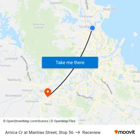 Arnica Cr at Mantias Street, Stop 56 to Raceview map