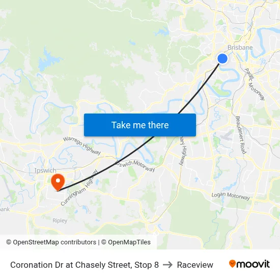 Coronation Dr at Chasely Street, Stop 8 to Raceview map