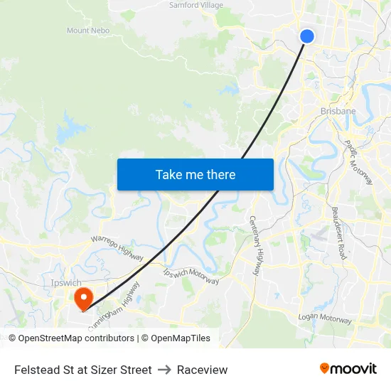Felstead St at Sizer Street to Raceview map