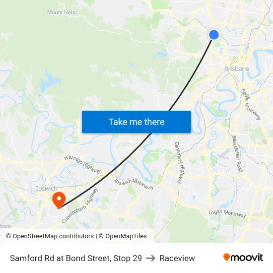 Samford Rd at Bond Street, Stop 29 to Raceview map