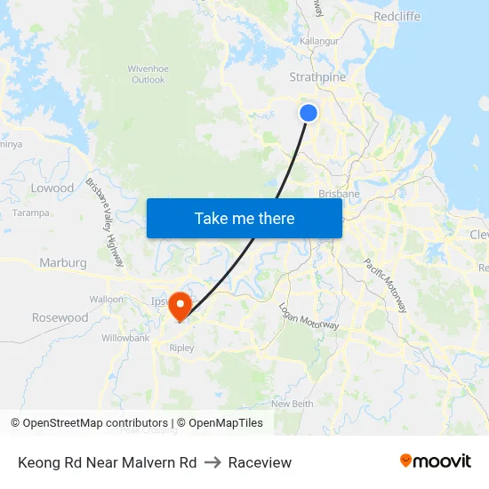 Keong Rd Near Malvern Rd to Raceview map