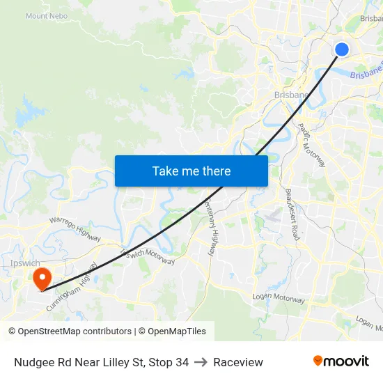 Nudgee Rd Near Lilley St, Stop 34 to Raceview map