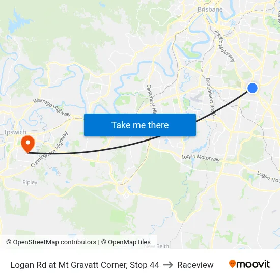 Logan Rd at Mt Gravatt Corner, Stop 44 to Raceview map
