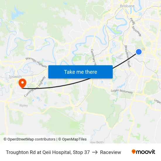 Troughton Rd at Qeii Hospital, Stop 37 to Raceview map