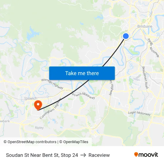 Soudan St Near Bent St, Stop 24 to Raceview map