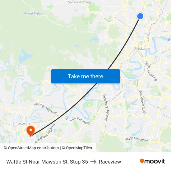 Wattle St Near Mawson St, Stop 35 to Raceview map