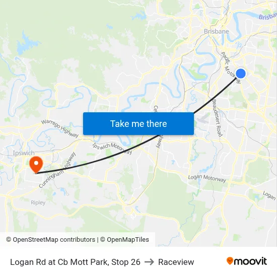 Logan Rd at Cb Mott Park, Stop 26 to Raceview map