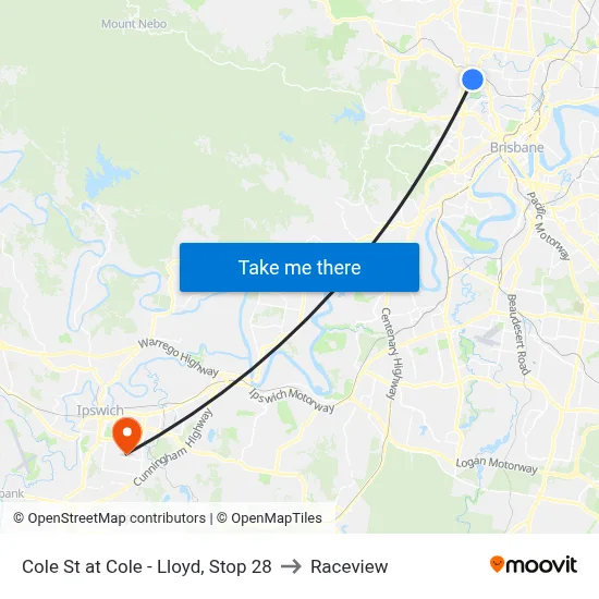 Cole St at Cole - Lloyd, Stop 28 to Raceview map