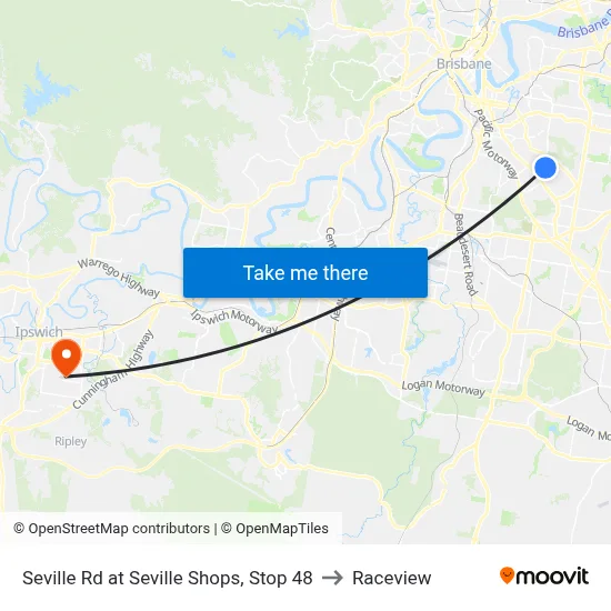 Seville Rd at Seville Shops, Stop 48 to Raceview map