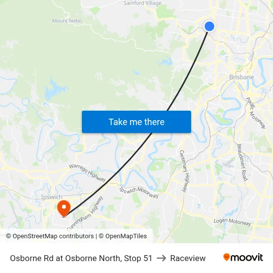 Osborne Rd at Osborne North, Stop 51 to Raceview map