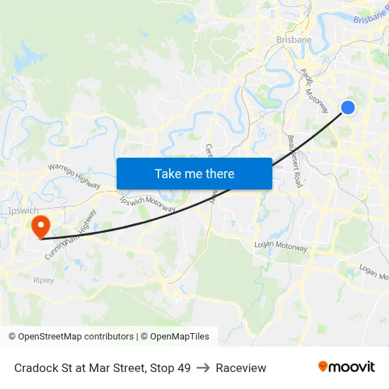 Cradock St at Mar Street, Stop 49 to Raceview map