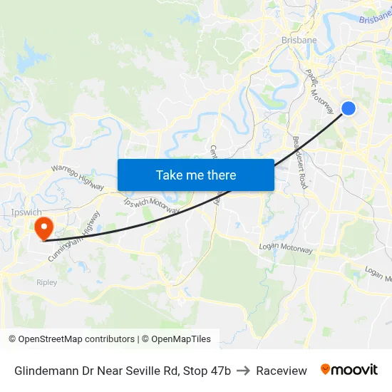 Glindemann Dr Near Seville Rd, Stop 47b to Raceview map