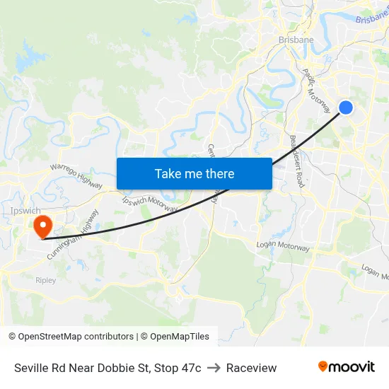 Seville Rd Near Dobbie St, Stop 47c to Raceview map