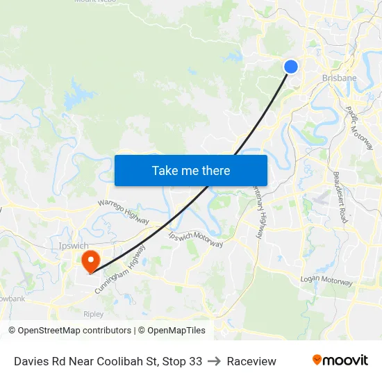 Davies Rd Near Coolibah St, Stop 33 to Raceview map
