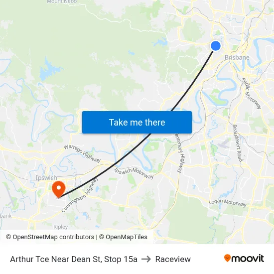Arthur Tce Near Dean St, Stop 15a to Raceview map