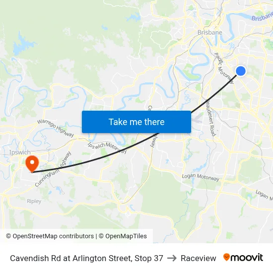 Cavendish Rd at Arlington Street, Stop 37 to Raceview map