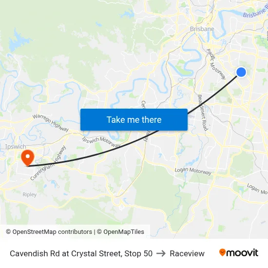 Cavendish Rd at Crystal Street, Stop 50 to Raceview map