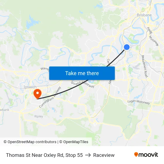 Thomas St Near Oxley Rd, Stop 55 to Raceview map