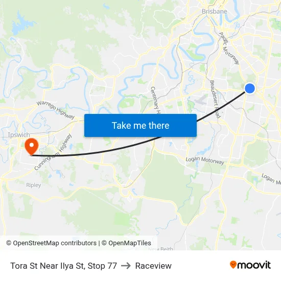 Tora St Near Ilya St, Stop 77 to Raceview map