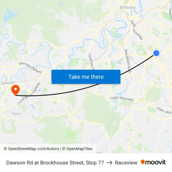 Dawson Rd at Brockhouse Street, Stop 77 to Raceview map