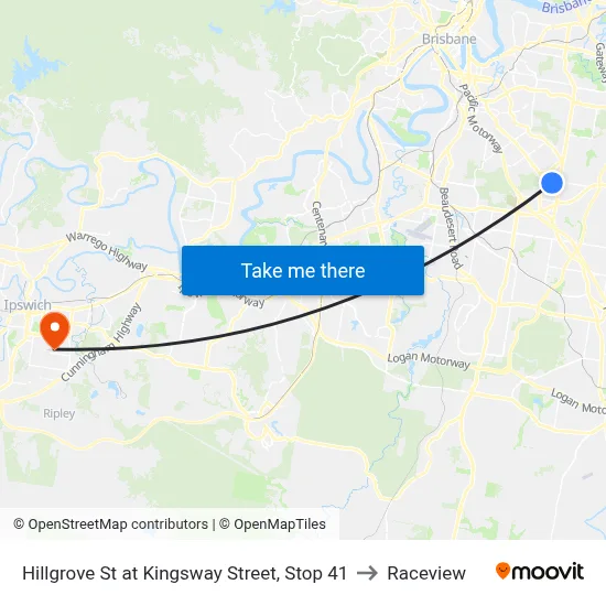 Hillgrove St at Kingsway Street, Stop 41 to Raceview map