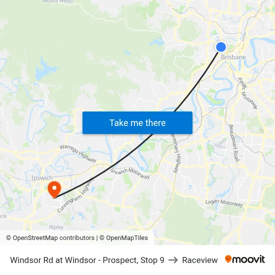 Windsor Rd at Windsor - Prospect, Stop 9 to Raceview map