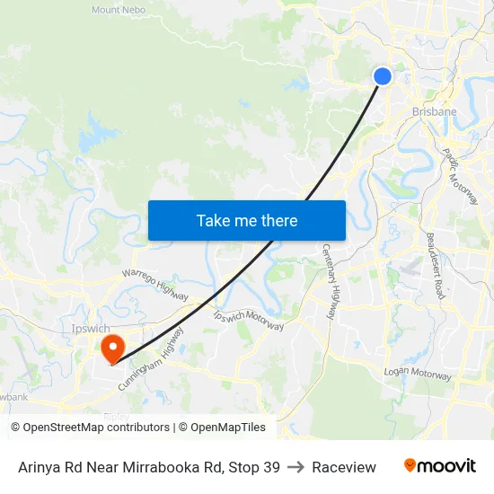 Arinya Rd Near Mirrabooka Rd, Stop 39 to Raceview map