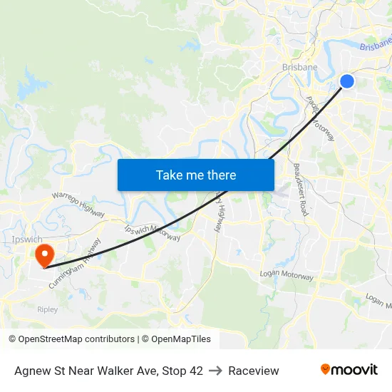 Agnew St Near Walker Ave, Stop 42 to Raceview map