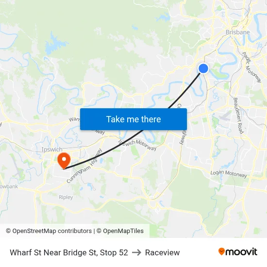 Wharf St Near Bridge St, Stop 52 to Raceview map