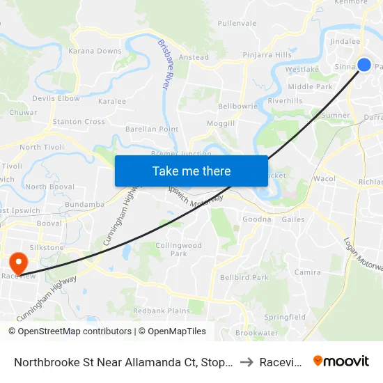 Northbrooke St Near Allamanda Ct, Stop 59 to Raceview map