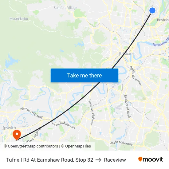 Tufnell Rd At Earnshaw Road, Stop 32 to Raceview map