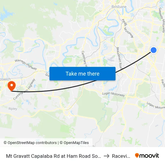 Mt Gravatt Capalaba Rd at Ham Road South to Raceview map
