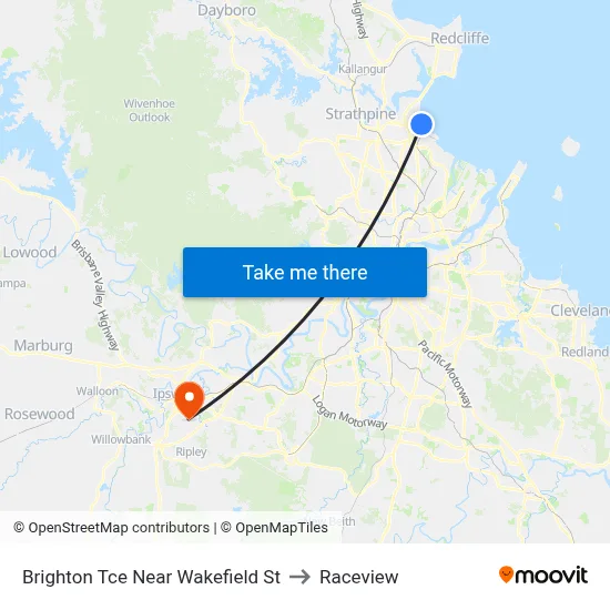 Brighton Tce Near Wakefield St to Raceview map