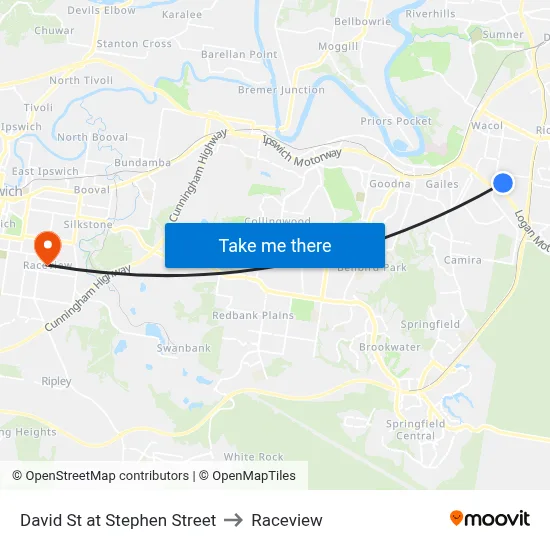 David St at Stephen Street to Raceview map