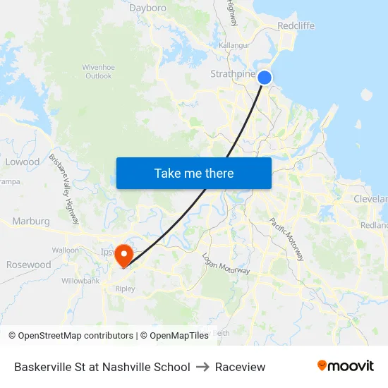 Baskerville St at Nashville School to Raceview map