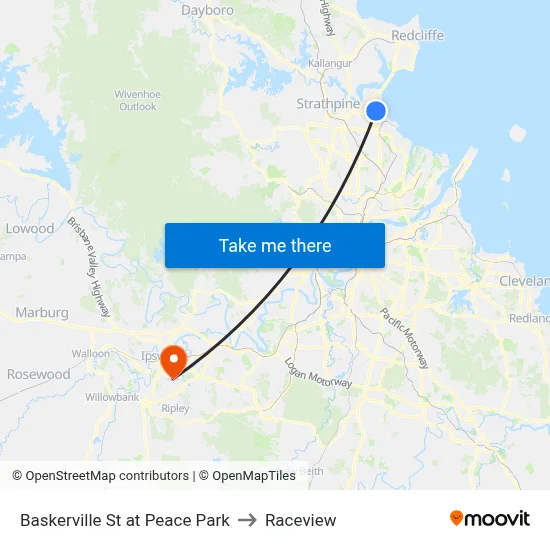 Baskerville St at Peace Park to Raceview map
