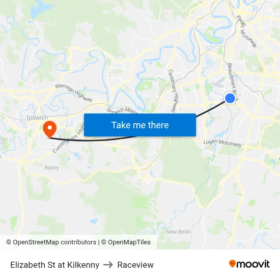 Elizabeth St at Kilkenny to Raceview map