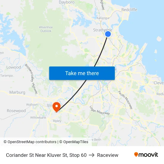 Coriander St Near Kluver St, Stop 60 to Raceview map